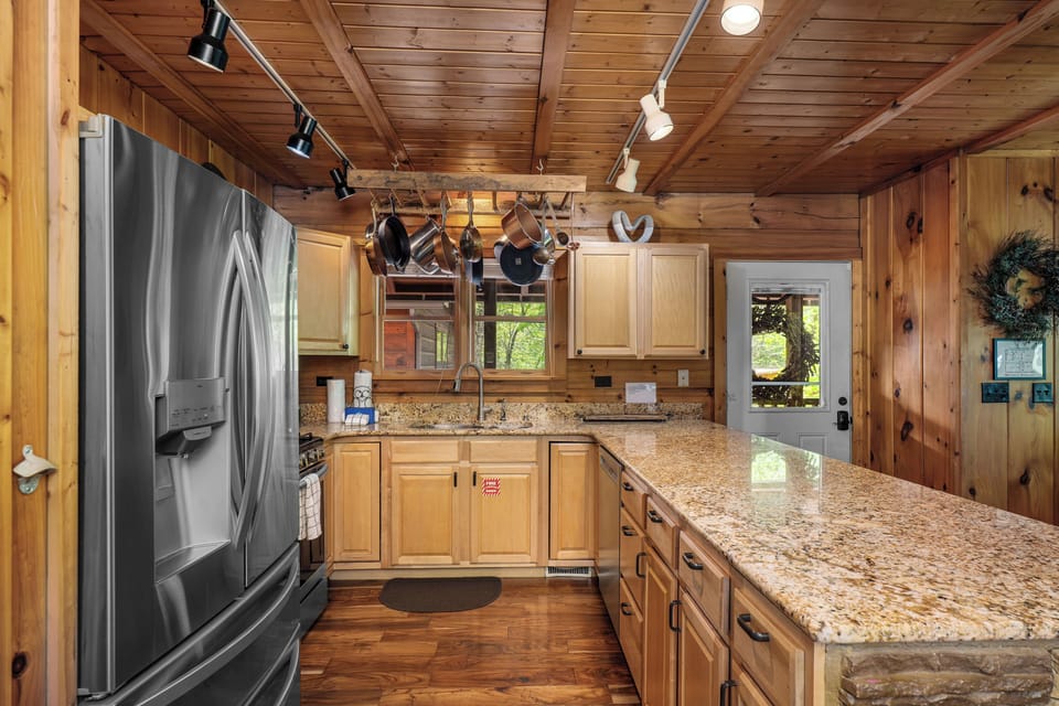 Fully equipped kitchen with modern appliances