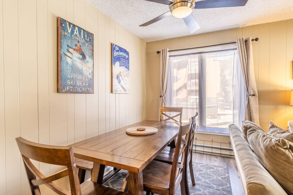 Dining table with seating for six