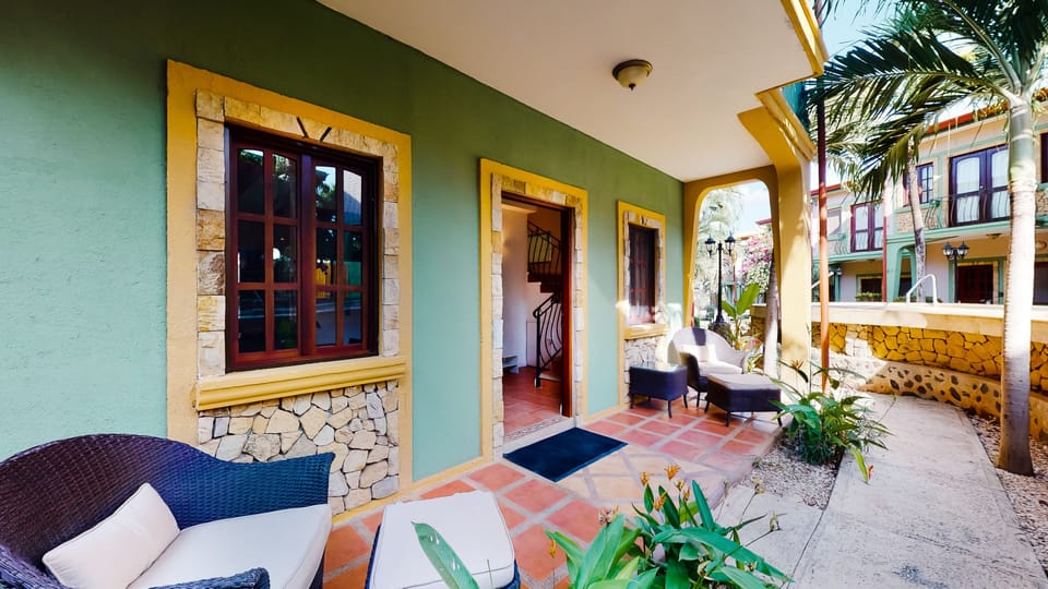 Front patio with community pool directly in front