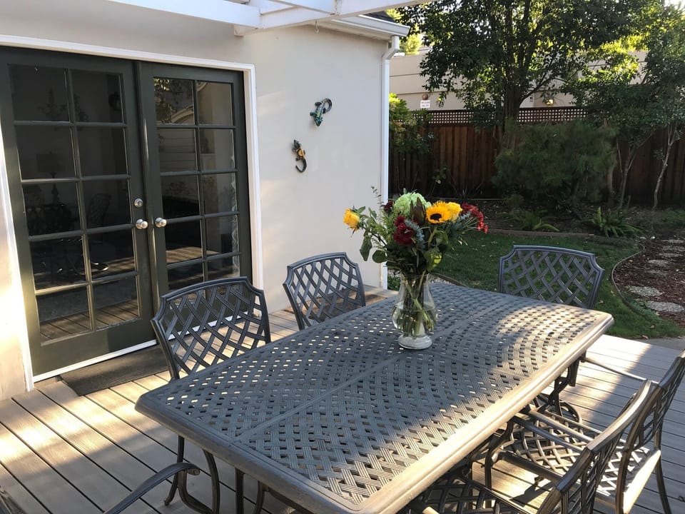 Inviting back deck, with access from the great room and master bedroom.  