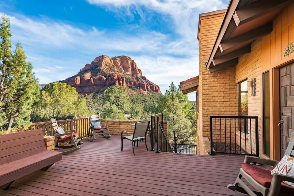 The large outdoor deck offers great outdoor living