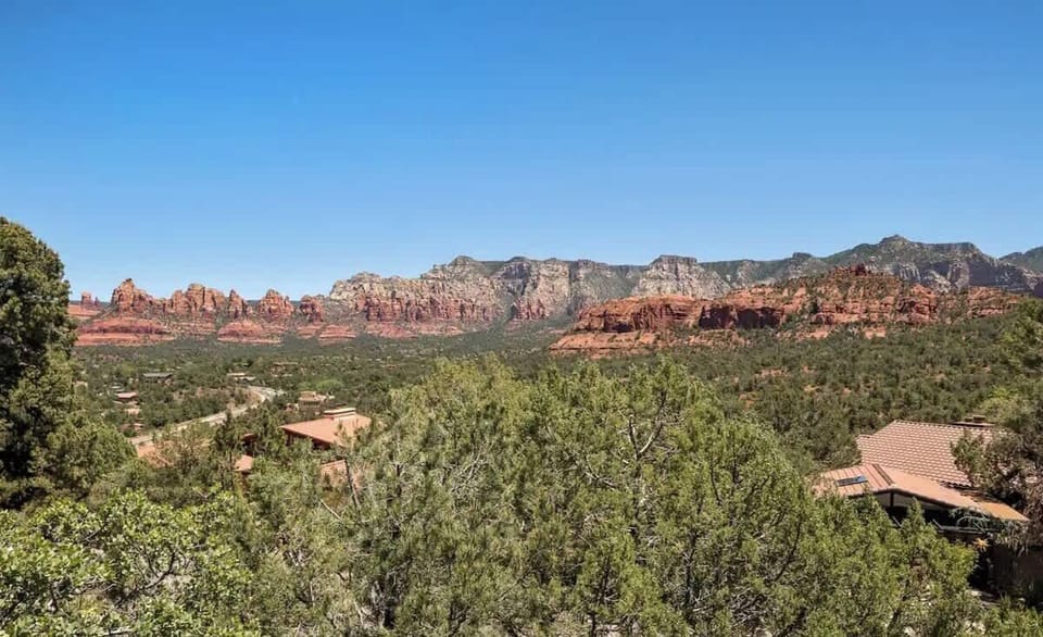 Gorgeous hilltop views overlooking Sedona`s mountain ranges