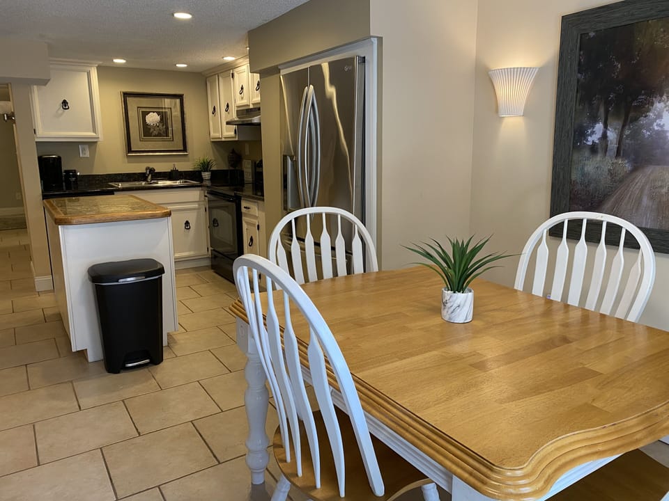 Kitchen and dining room with open floor plan.  