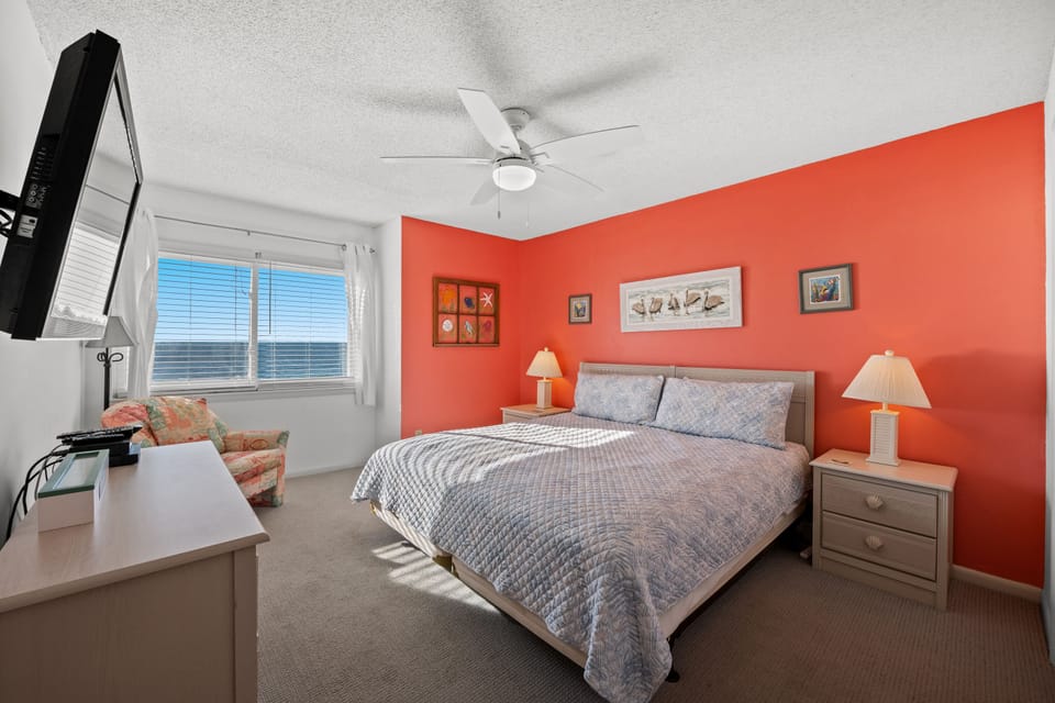 Wake up refreshed with the sound of ocean waves outside your master bedroom. 