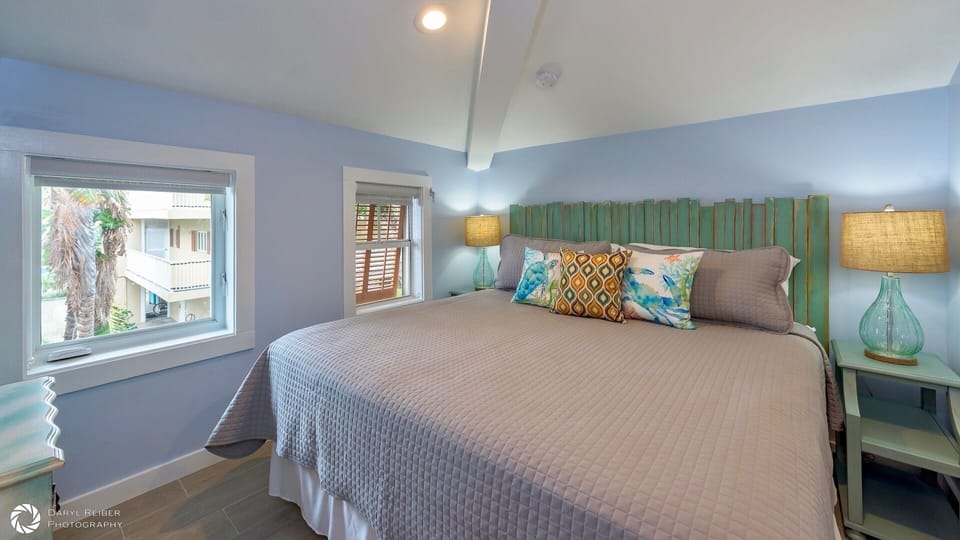 The master bedroom also has a large flat screen TV...
