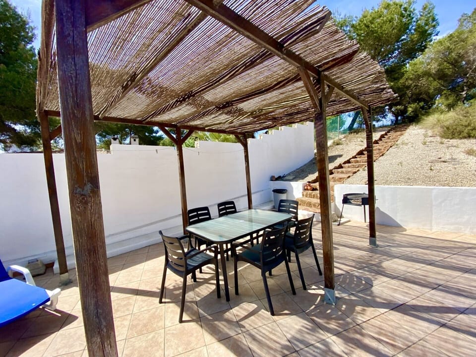Shaded Pool side dining area 