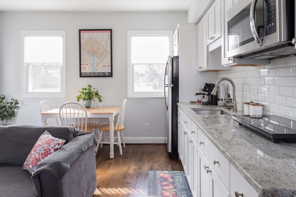 Sunny totally renovated home. kitchen is modern, and fully equipped!