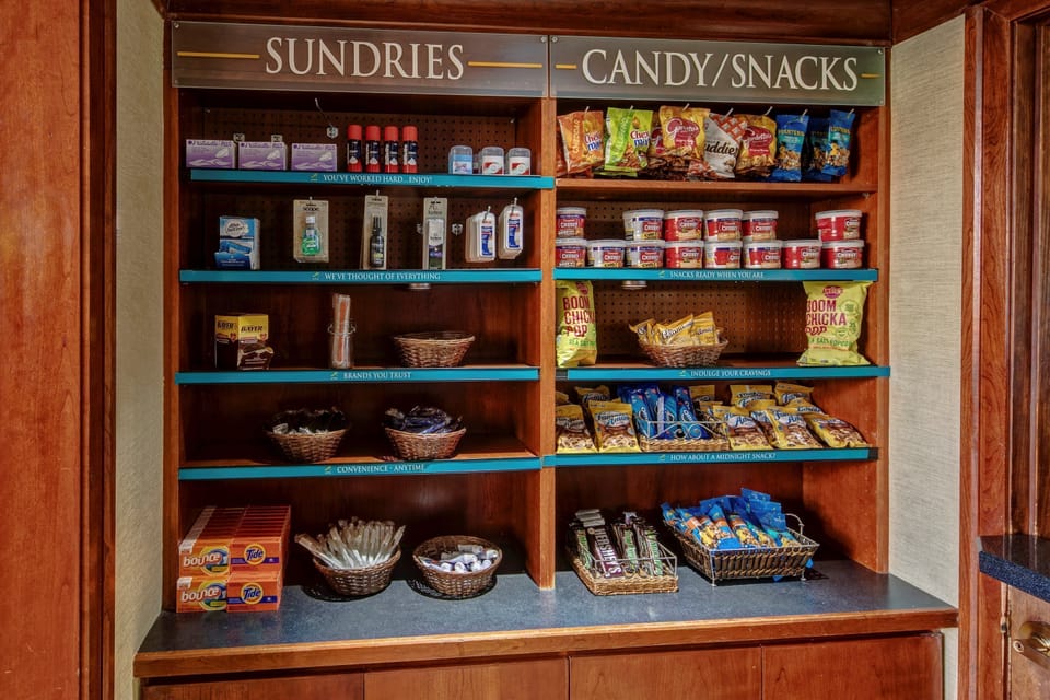 Purchase a snack at the on-site pantry.