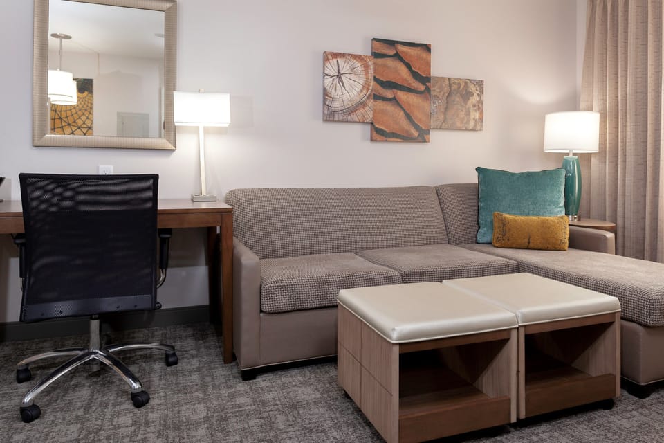 Kick back your feet and relax in the cozy living area.