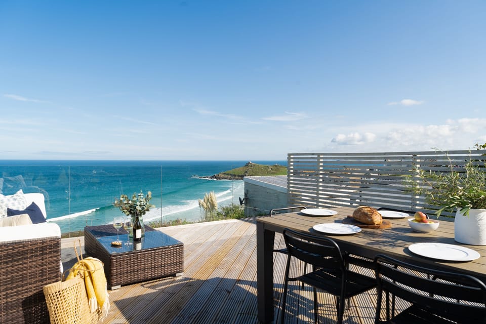 Fantastic views from the garden terrace over Porthmeor beach