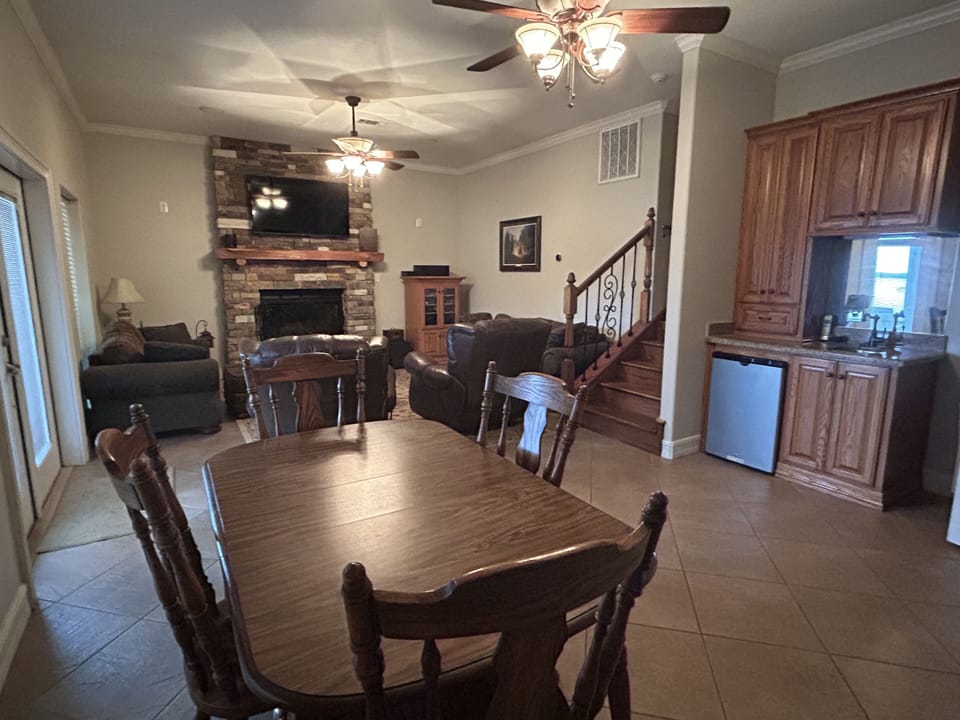 Second living area allowing children or other family members to have own space.