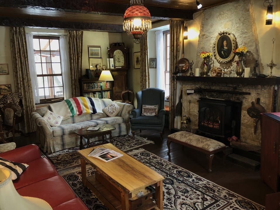 Living room with heritage artifacts