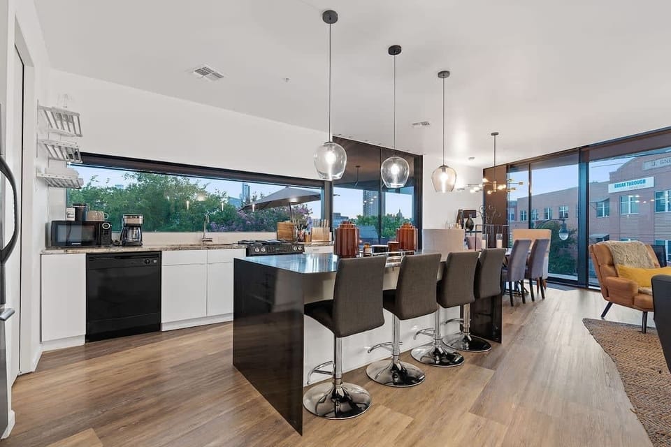 Kitchen area with views