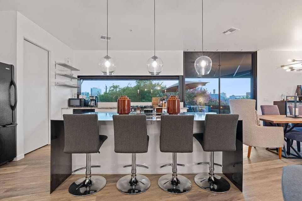 Kitchen with bar seating