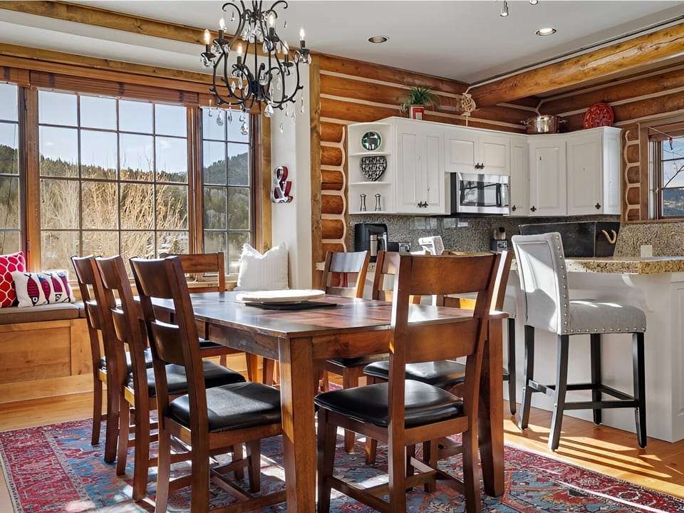 Host memorable meals beside sunny windows and the open kitchen.
