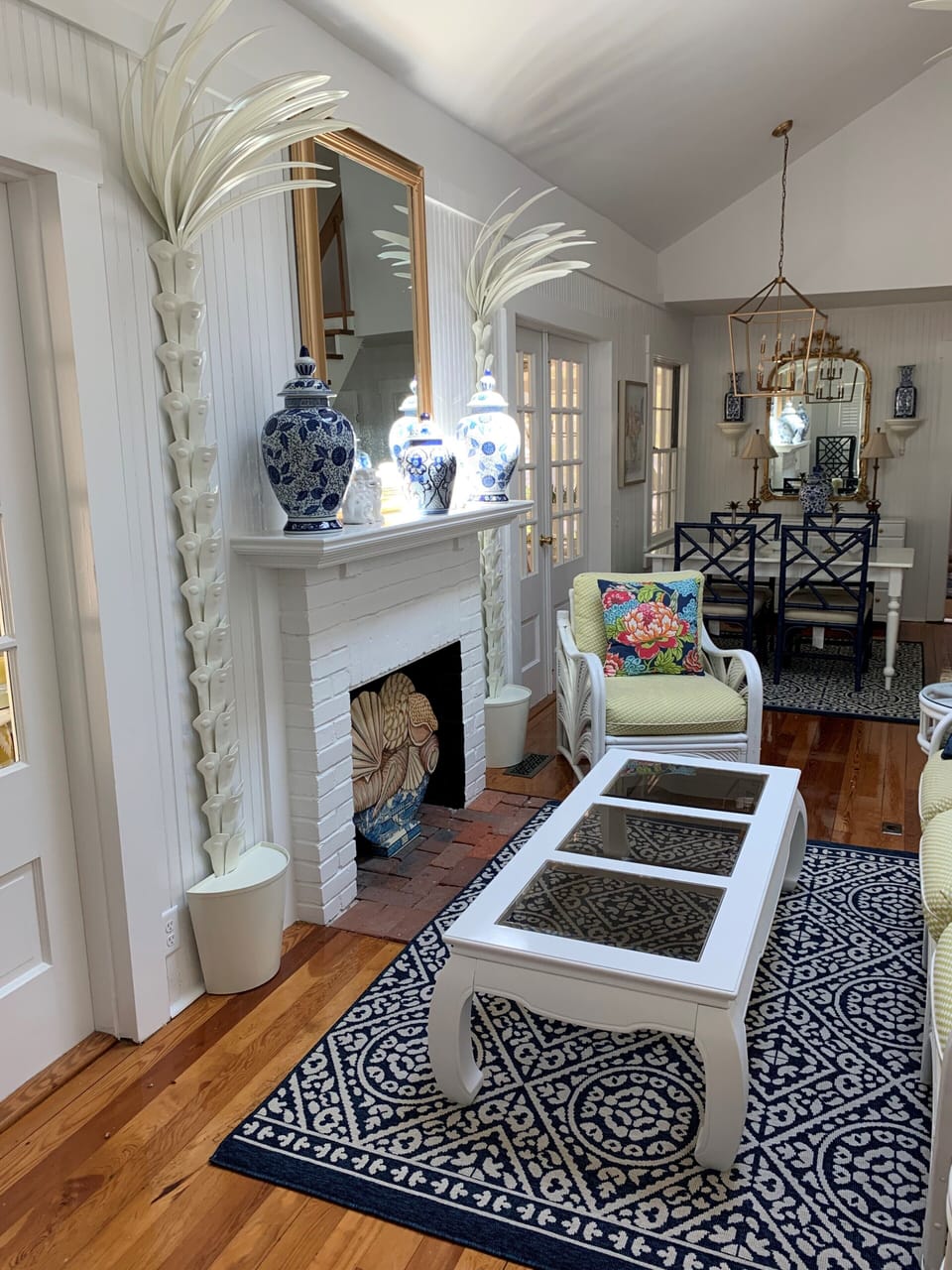 Living Room with Decorative Fireplace