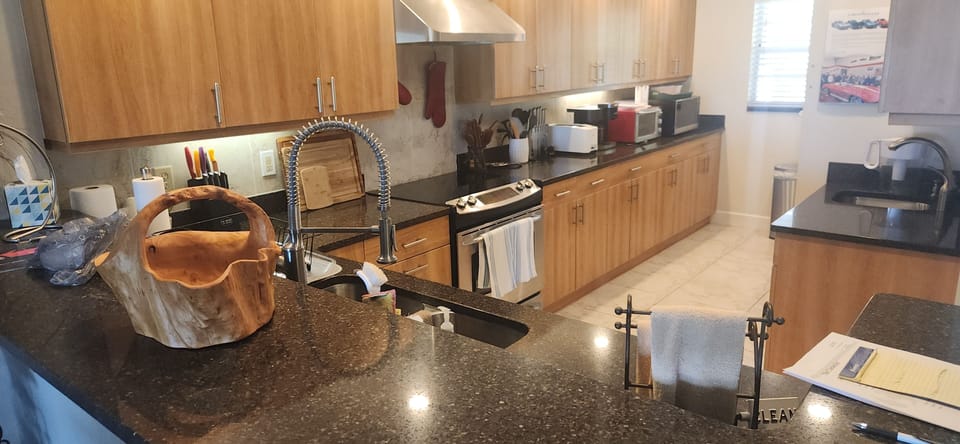 Every appliance imaginable, large and small, with the convenience of a wet bar