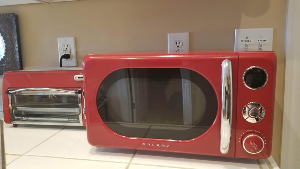 Hot Rod Red Microwave and Toaster Oven