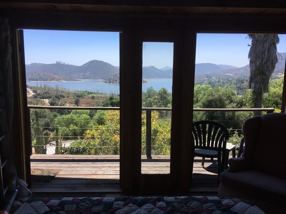 View from bed in cabin