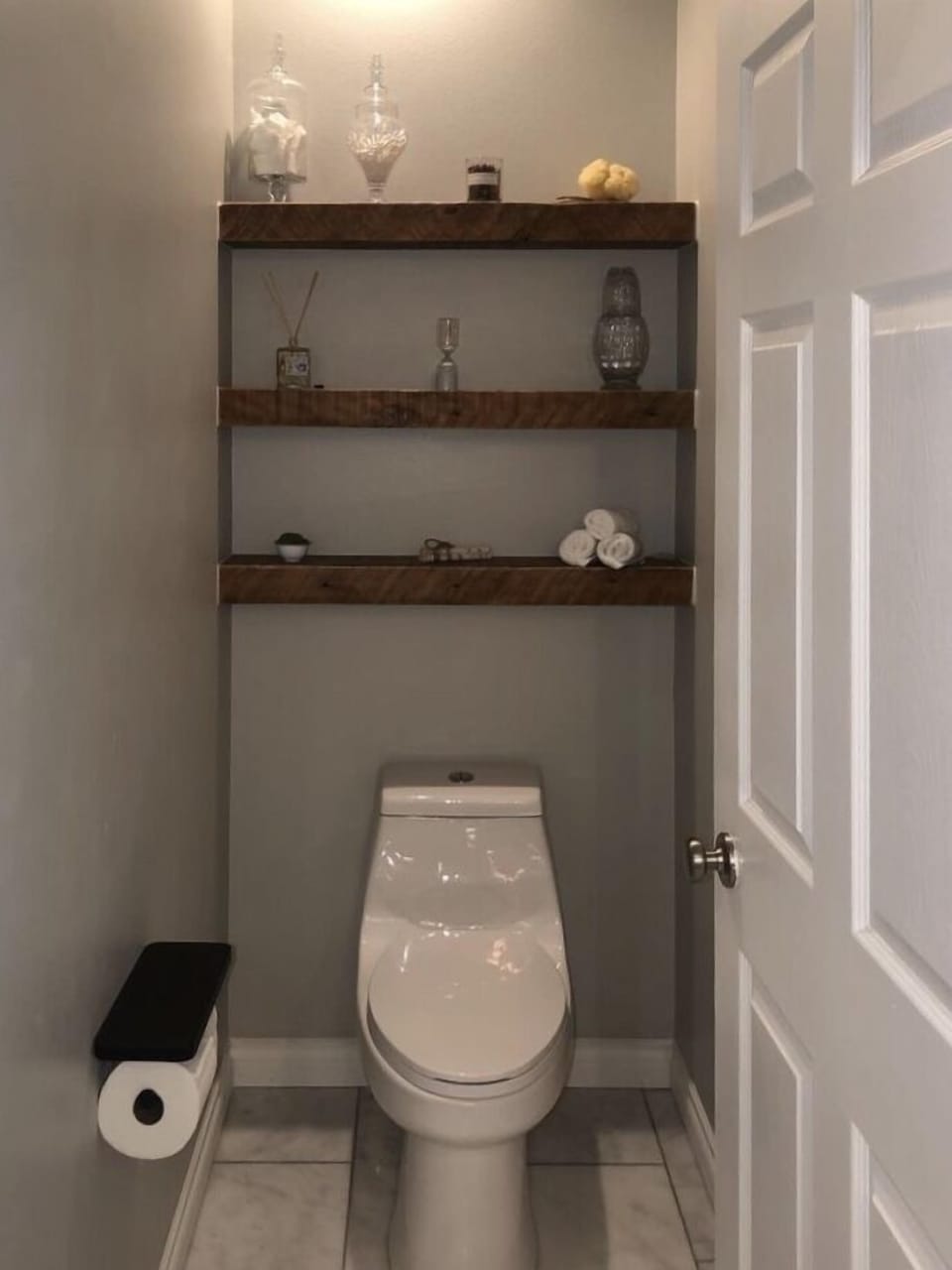 Master bath with private toilet. 