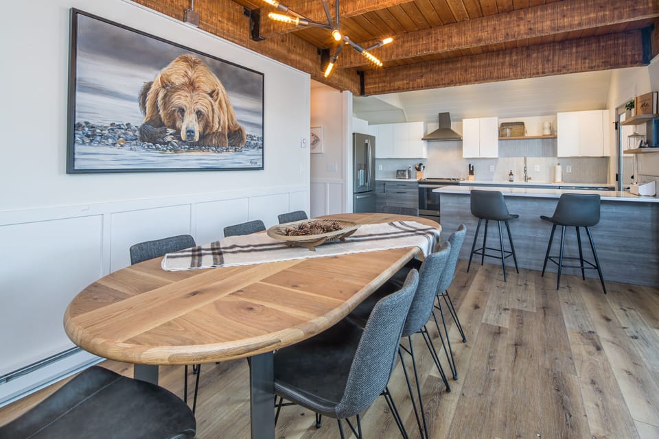 8 Person Dining Table with Custom Artwork