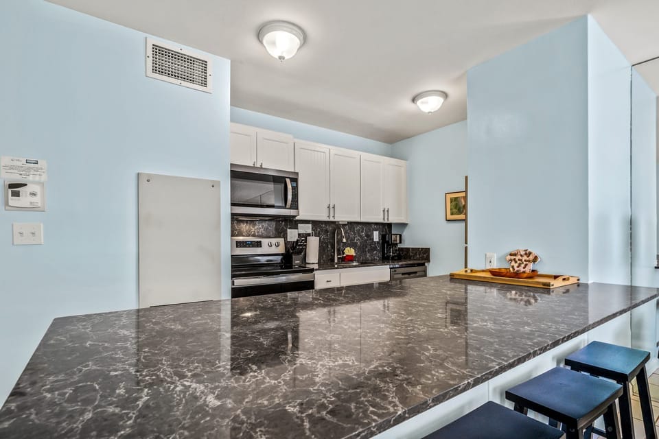 Open kitchen counter for conversations