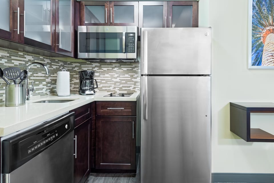 Prepare a meal in the equipped kitchen.