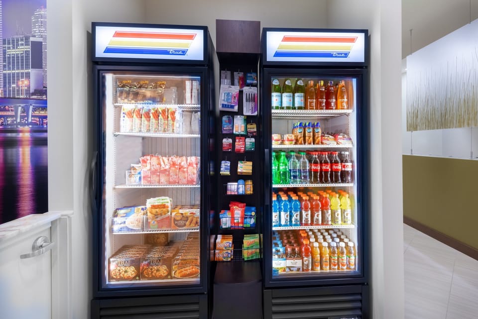 Snacks and drinks are always on hand at the snack pantry—perfect for late-night cravings.