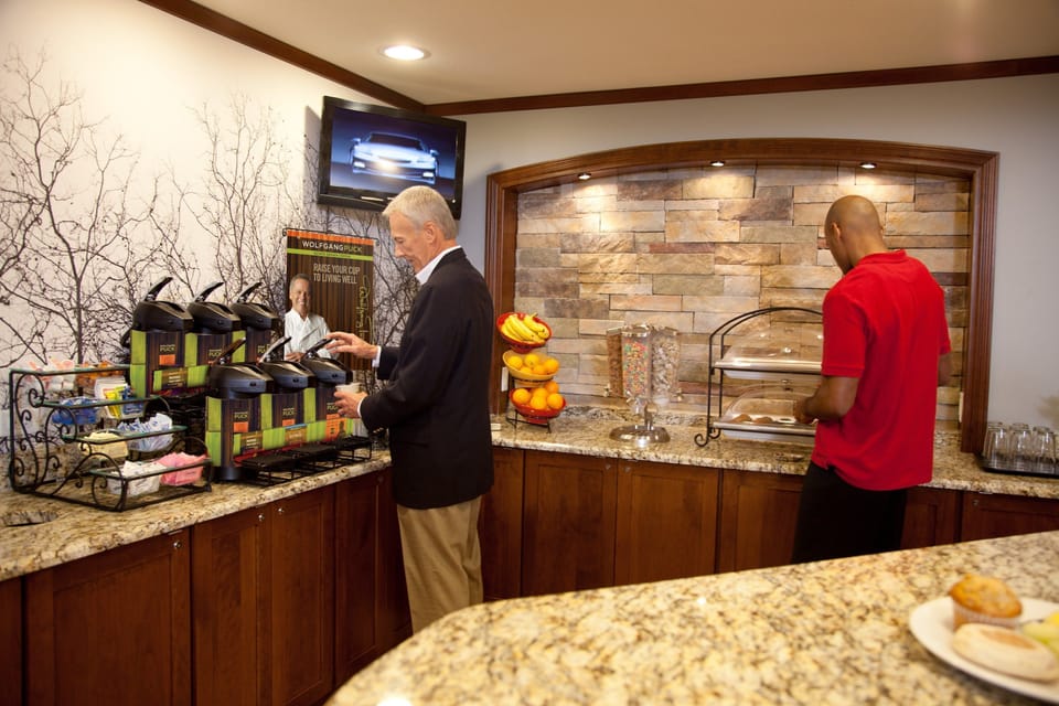 Enjoy the complimentary breakfast.