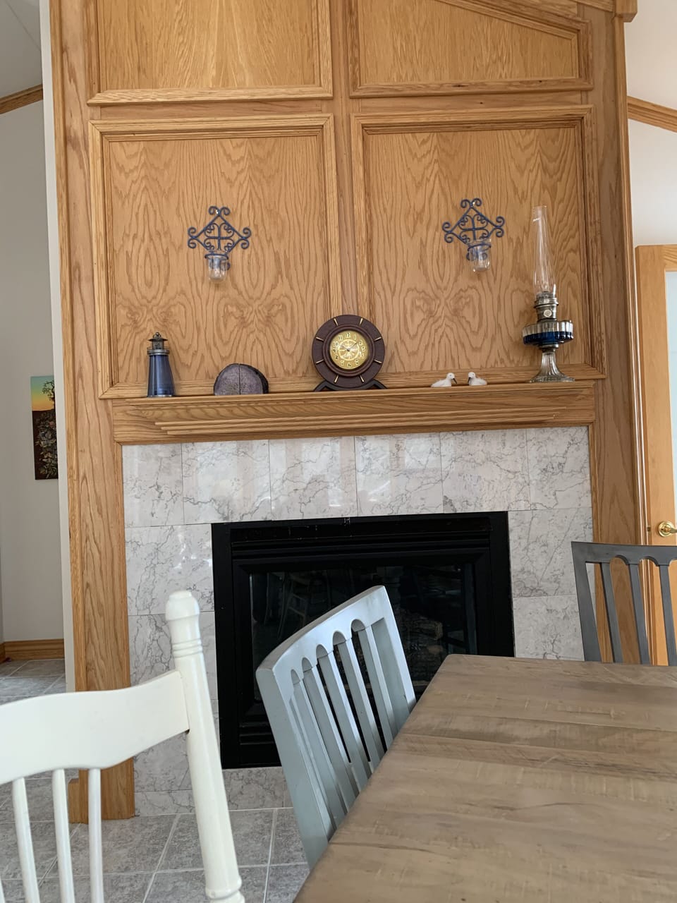 Fireplace in Dining Room