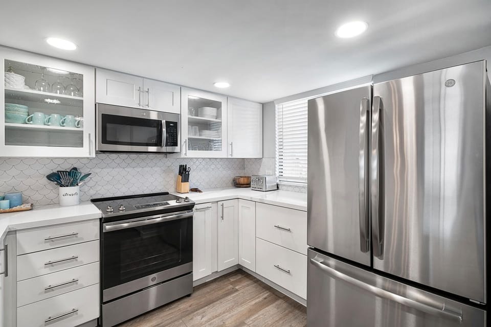 Refrigerator and Microwave in the Kitchen
