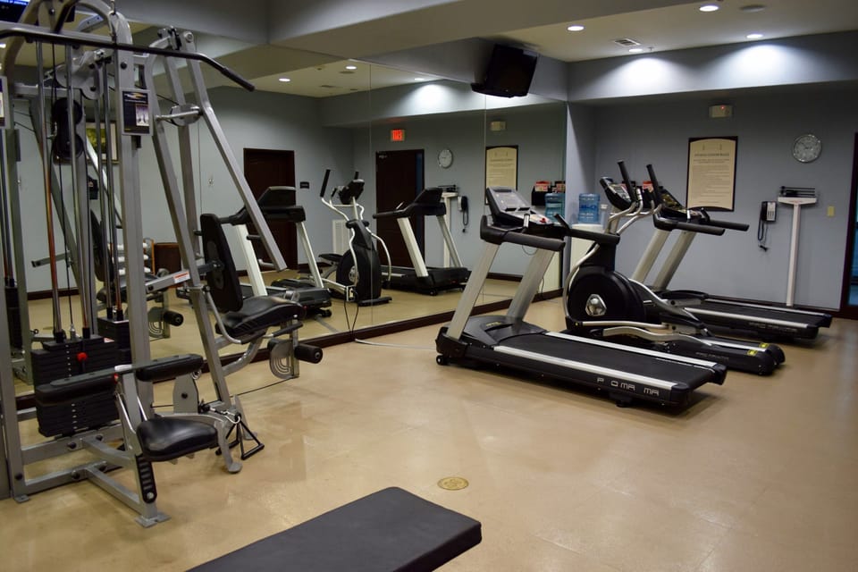 Get an early morning workout at the gym.