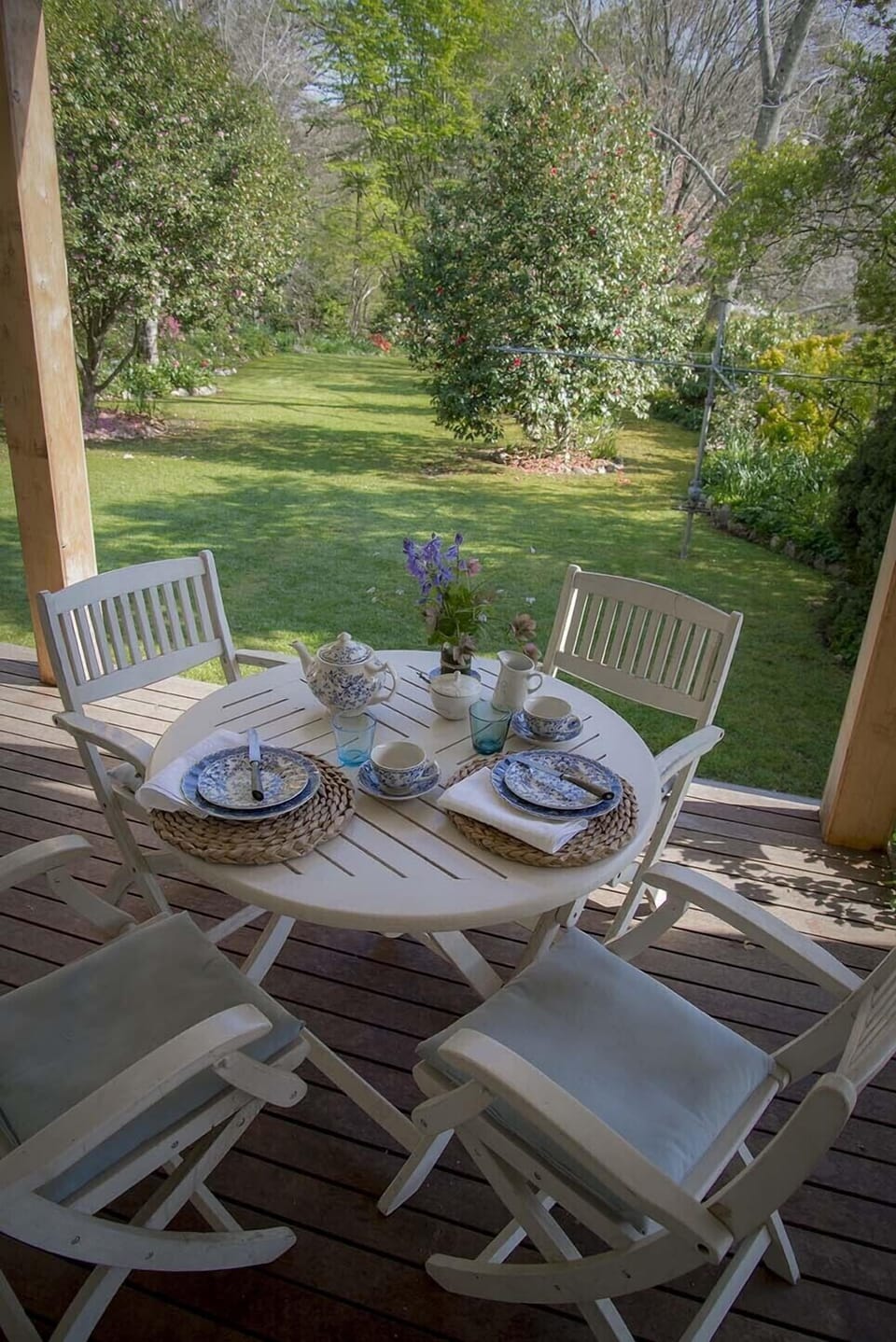 Breakfast in the back deck