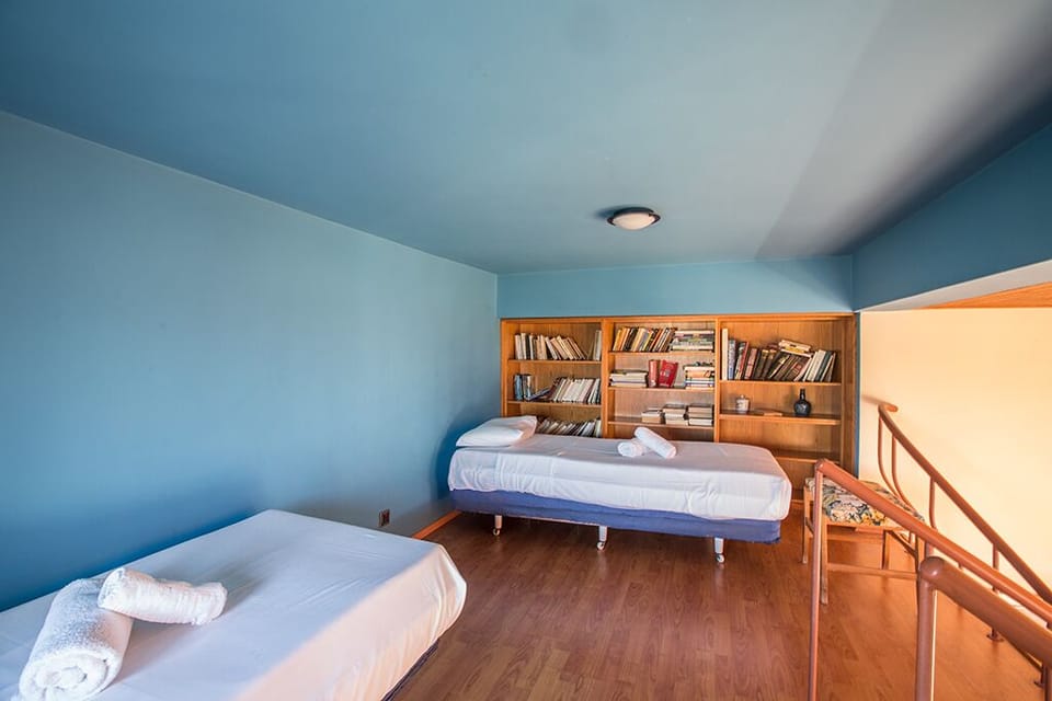 Attic room with two single beds