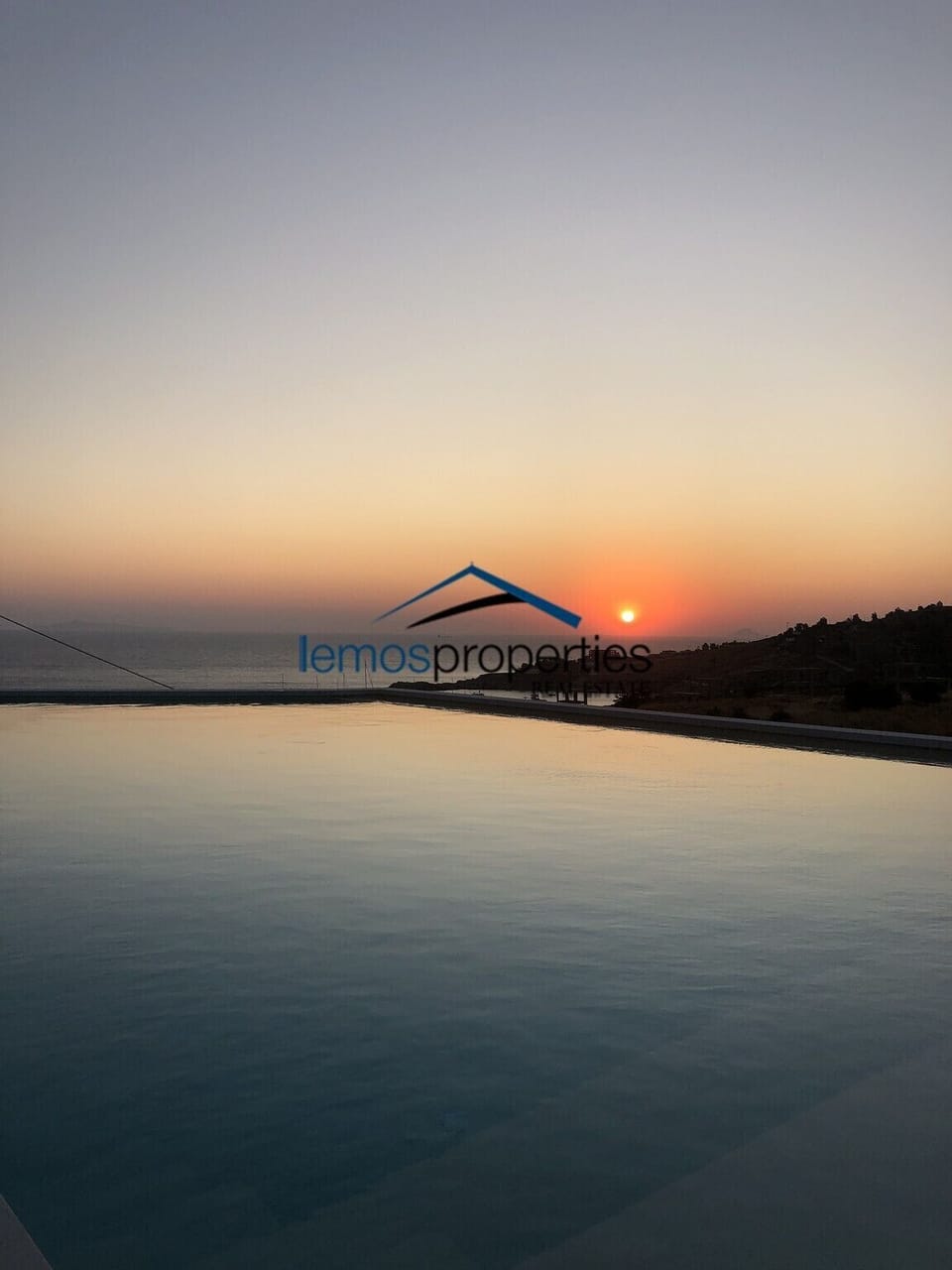 Sunset over the swimming pool