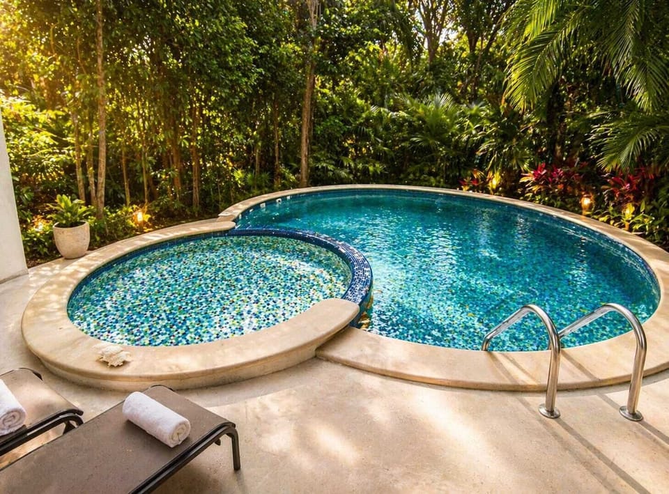 The luxury of relaxing in your private pool