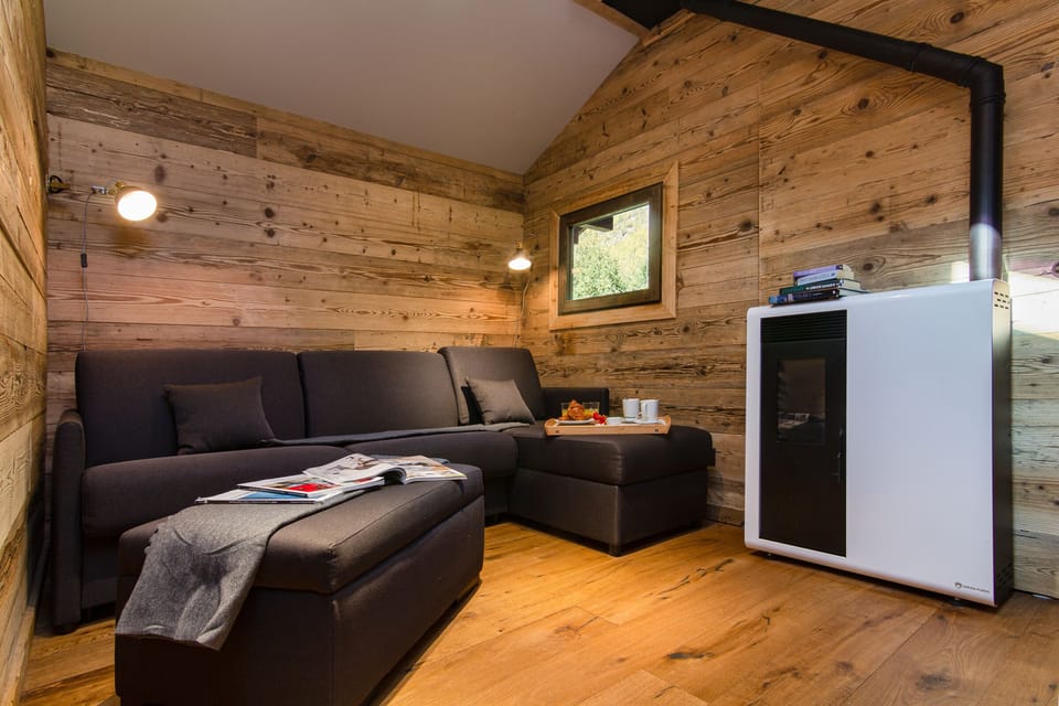 Cozy all wood living room