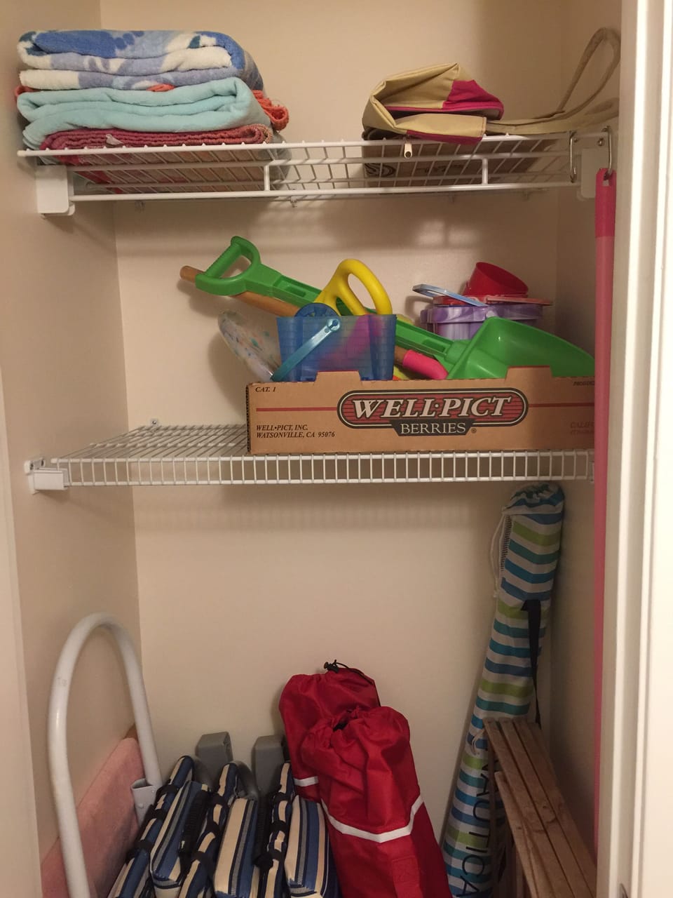 Beach Closet, Towels, Beach Chairs, Toys