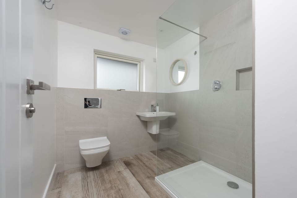 Family bathroom; super modern with top quality fittings incl. rainwater shower