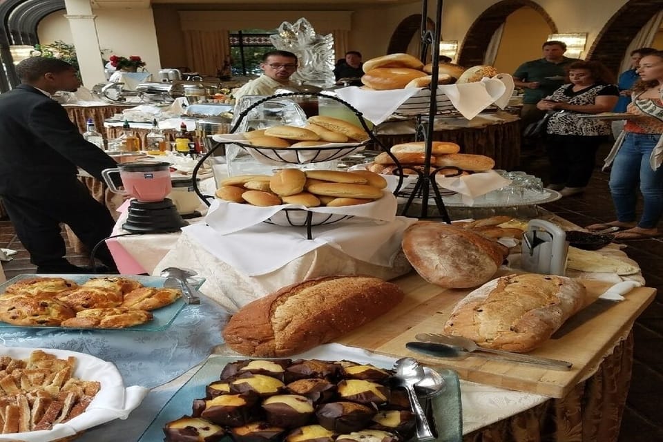 The food at the site restaurant is savory and includes both hot and cold items..