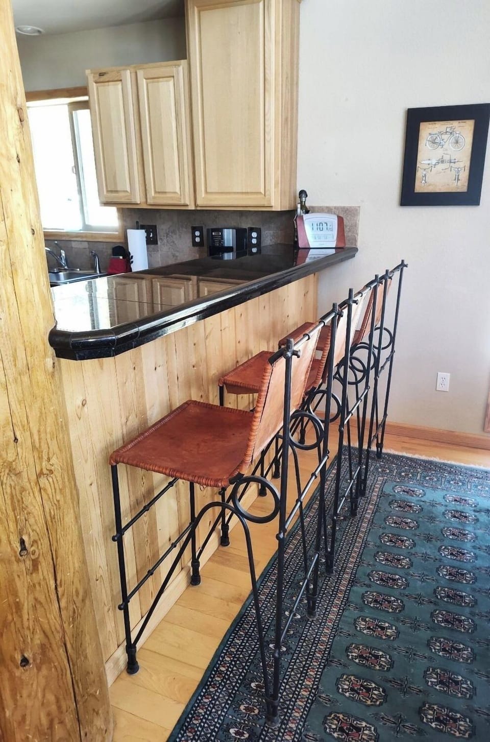 The new bar stools allow for extra seating while eating or just hanging out with the cooks!