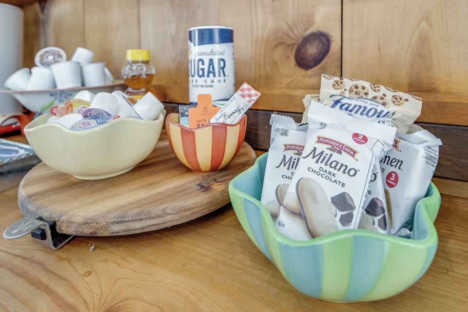 Keurig, drip coffee and a few snacks help make anyone smile!