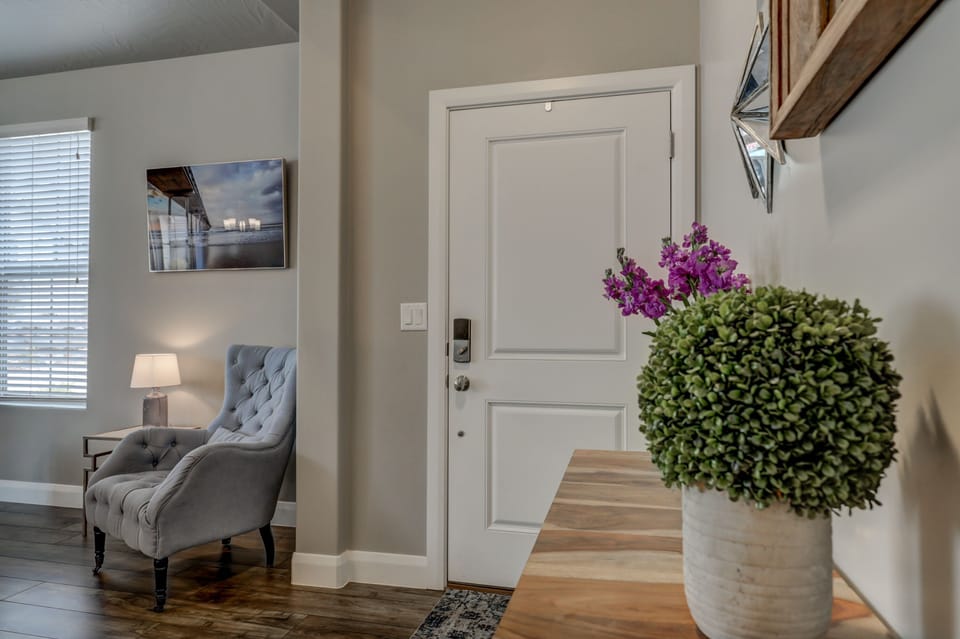 Cozy reading nook near the front entry.