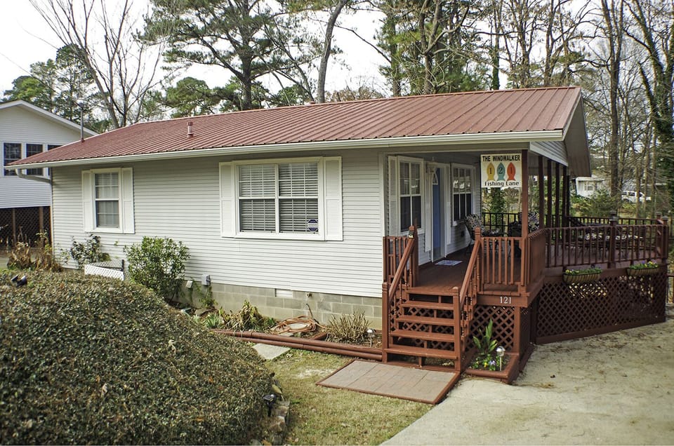 The deck is the favorite spot!  Enjoy comfy seating, fire pit, and patio table