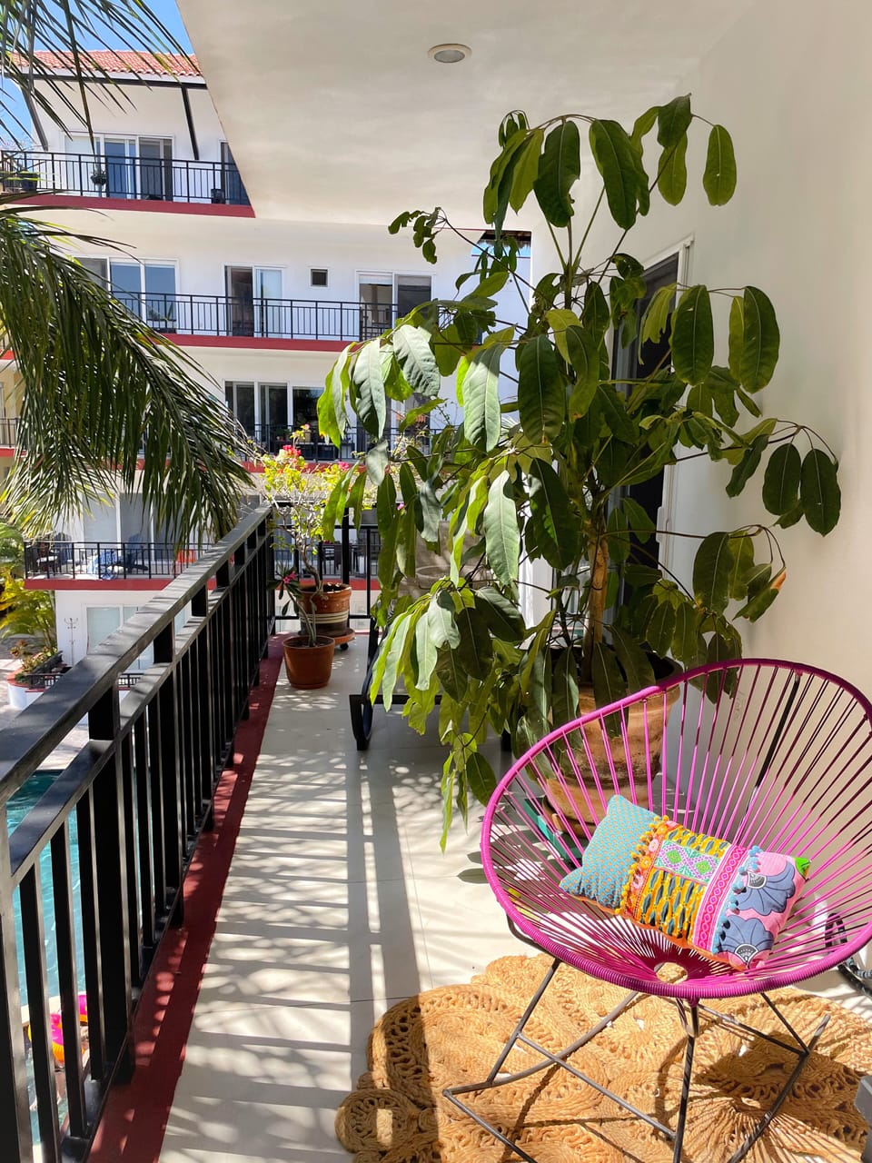 Large terrace with multiple sitting options
