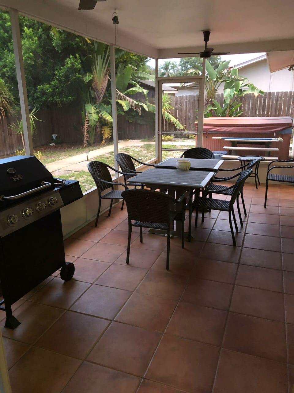 Patio with gas grill