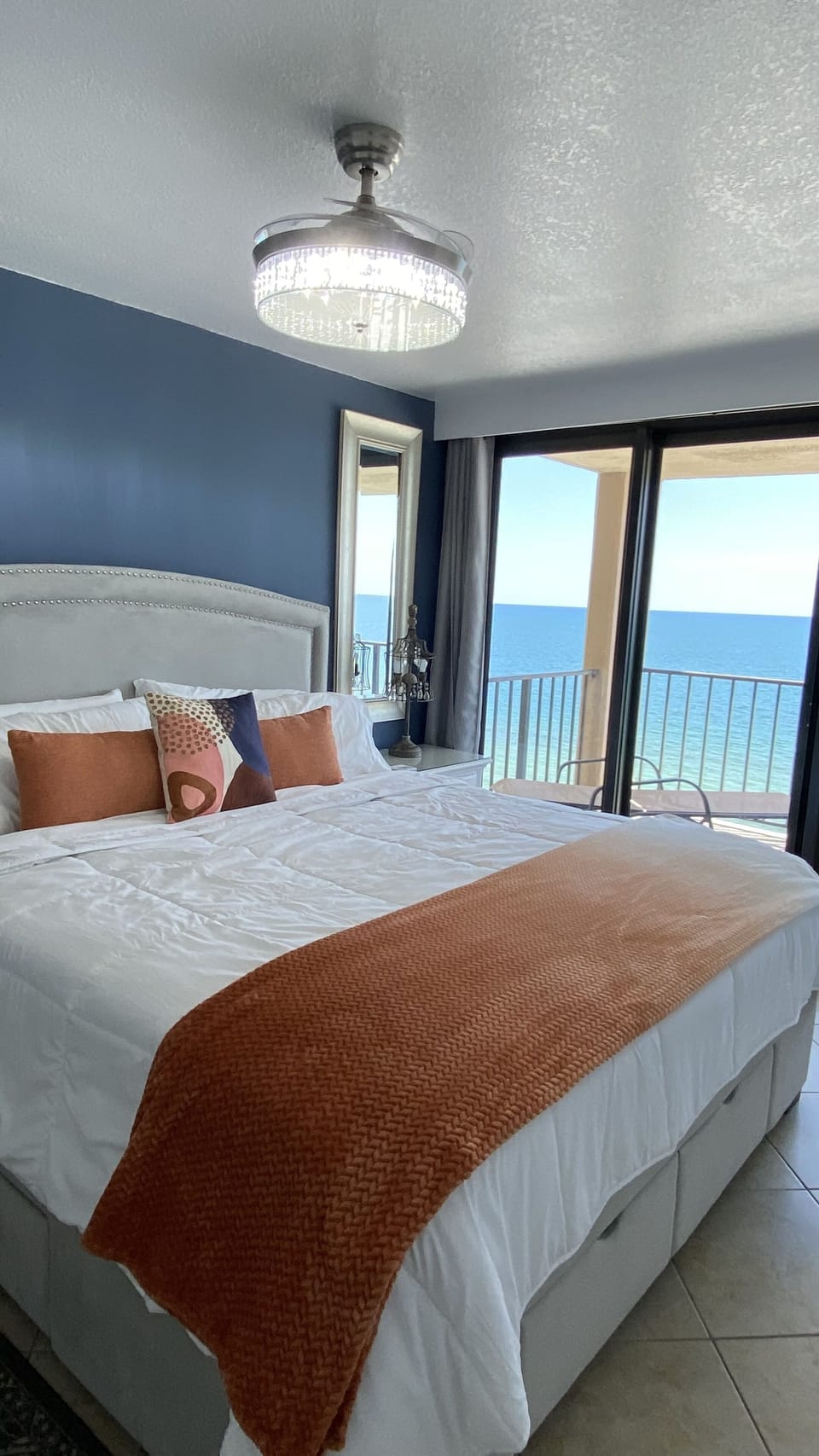 Sliding glass doors to balcony