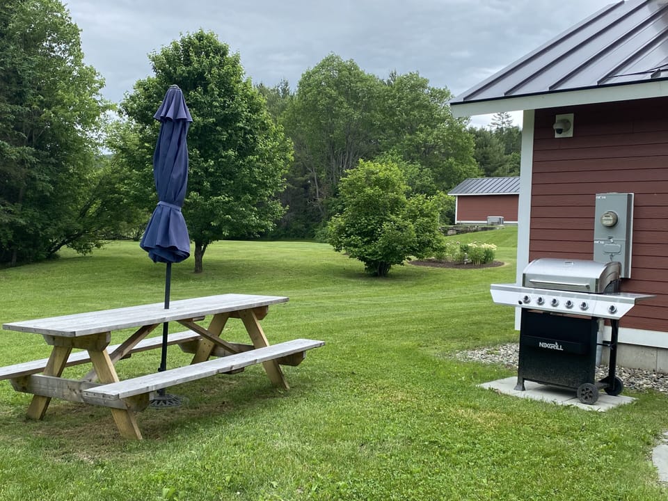 Grill and chill on the picnic table