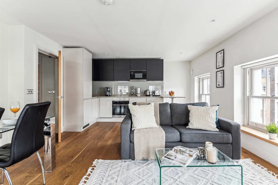 The open-plan living and dining area