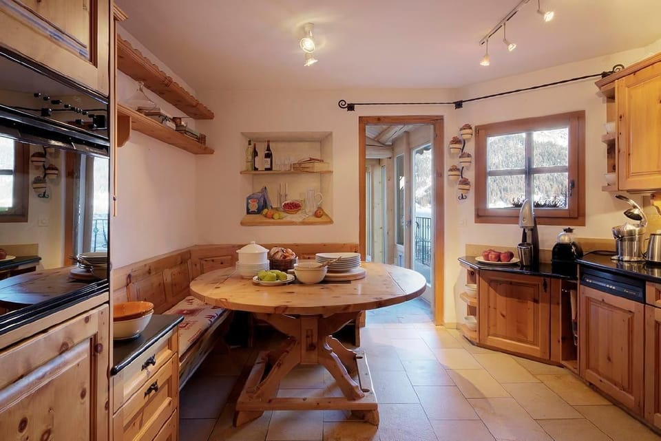 Large and well-stocked kitchen